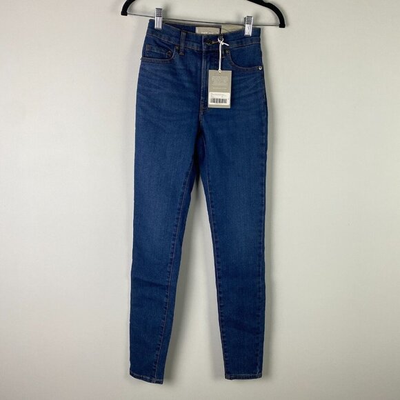 Everlane The High Rise Skinny Jeans Womens 23T 23 Tall Blue Medium Wash Stretch - Picture 1 of 11
